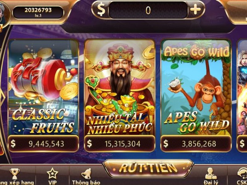 Các trò chơi slot game đa dạng với biểu tượng Wild và Scatter